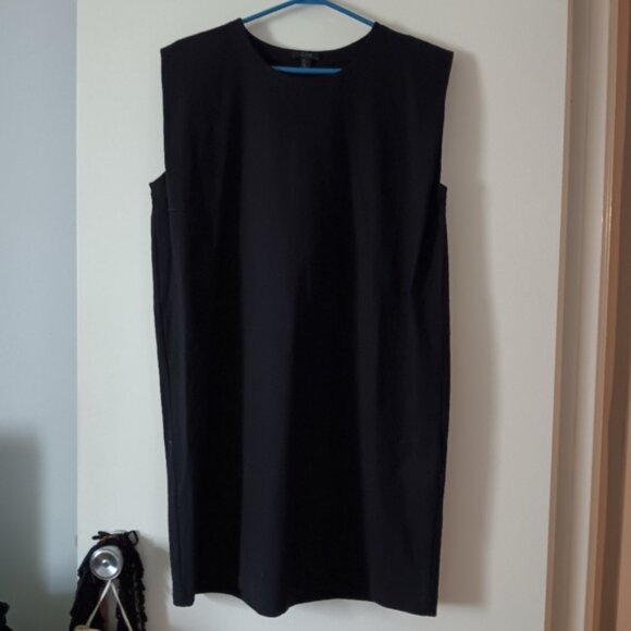 Dresses & Skirts - COS Black Cotton Boxy Padded Shoulder Mini Dress S